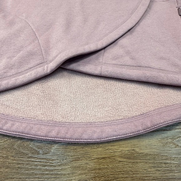 Athleta Cozy Karma Asymmetrical Zip Mock Neck Pullover Mauve Size S Thumbholes - Picture 5 of 15